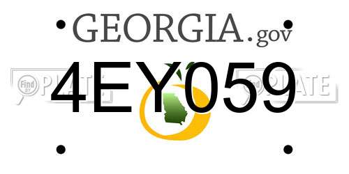 4EY059 Georgia License Plate