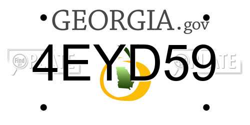 4EYD59 Georgia License Plate