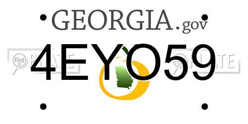 4EYO59 Georgia License Plate