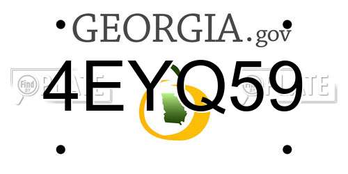4EYQ59 Georgia License Plate