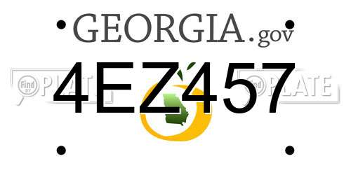 4EZ457 Georgia License Plate