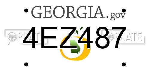 4EZ487 Georgia License Plate