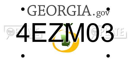 4EZM03 Georgia License Plate