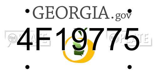 4F19775 Georgia License Plate