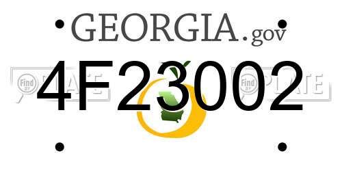 4F23002 Georgia License Plate
