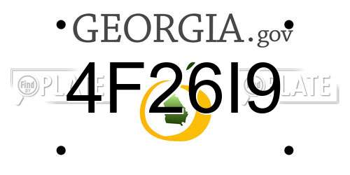4F26I9 Georgia License Plate