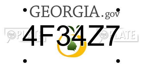 4F34Z7 Georgia License Plate
