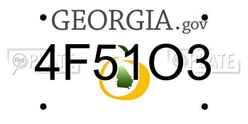 4F51O3 Georgia License Plate