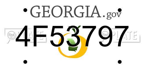 4F53797 Georgia License Plate