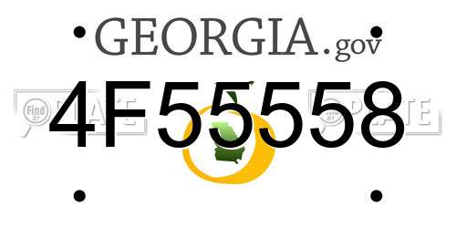4F55558 Georgia License Plate