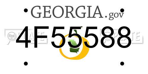 4F55588 Georgia License Plate