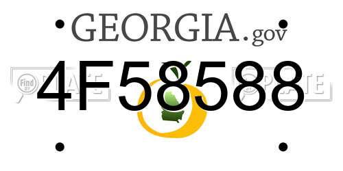 4F58588 Georgia License Plate