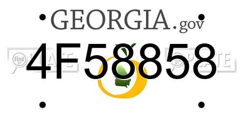 4F58858 Georgia License Plate