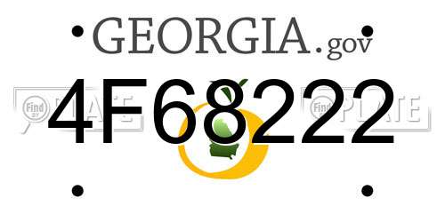 4F68222 Georgia License Plate