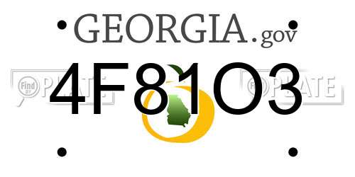 4F81O3 Georgia License Plate