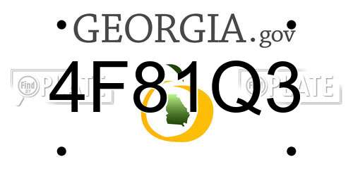 4F81Q3 Georgia License Plate