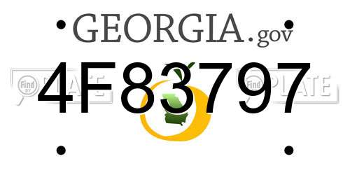 4F83797 Georgia License Plate