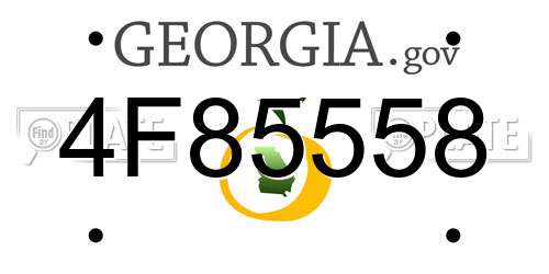 4F85558 Georgia License Plate