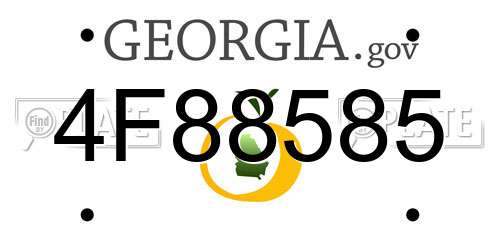 4F88585 Georgia License Plate