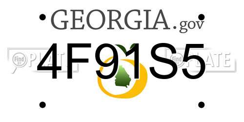 4F91S5 Georgia License Plate