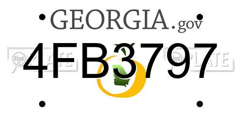 4FB3797 Georgia License Plate