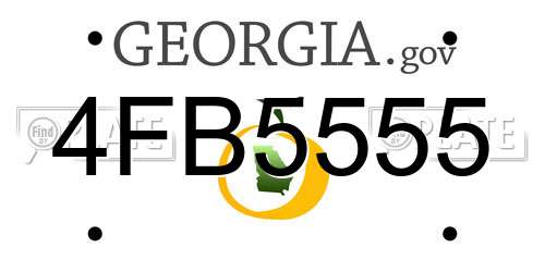 4FB5555 Georgia License Plate