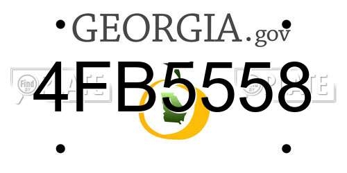 4FB5558 Georgia License Plate