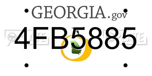 4FB5885 Georgia License Plate
