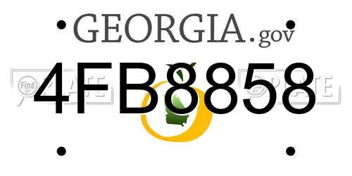 4FB8858 Georgia License Plate