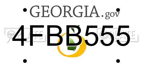 4FBB555 Georgia License Plate