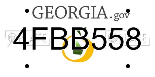 4FBB558 Georgia License Plate
