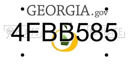 4FBB585 Georgia License Plate