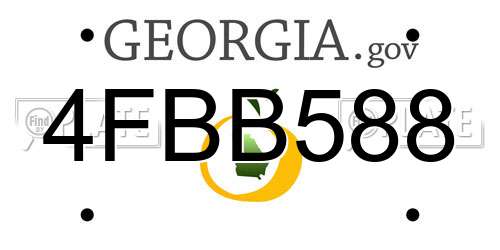 4FBB588 Georgia License Plate