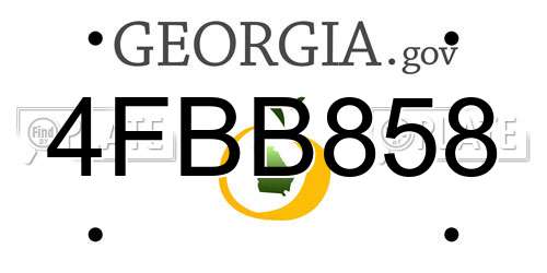 4FBB858 Georgia License Plate