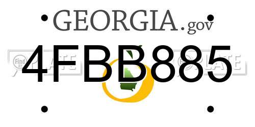 4FBB885 Georgia License Plate