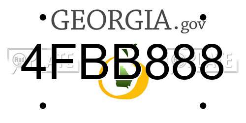 4FBB888 Georgia License Plate