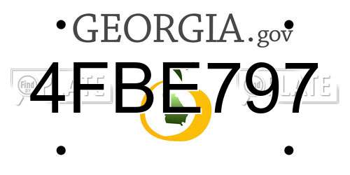4FBE797 Georgia License Plate