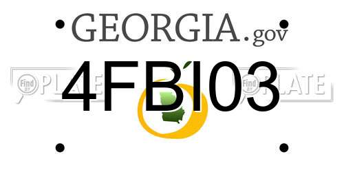 4FBI03 Georgia License Plate
