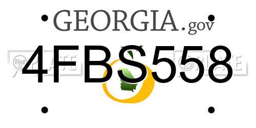 4FBS558 Georgia License Plate