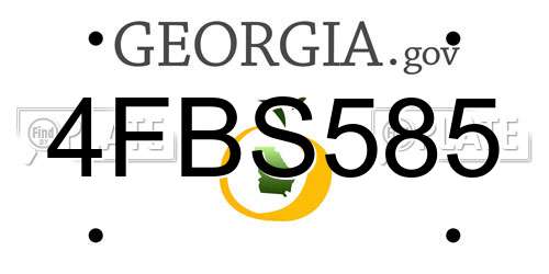 4FBS585 Georgia License Plate