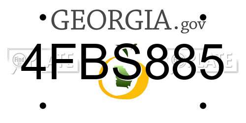 4FBS885 Georgia License Plate