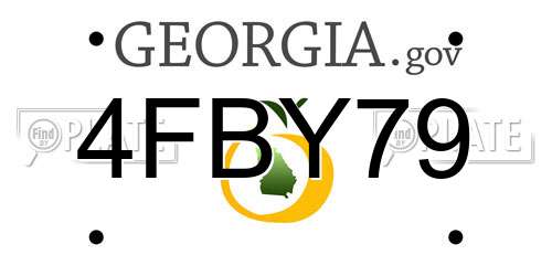 4FBY79 Georgia License Plate
