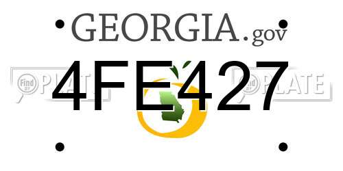 4FE427 Georgia License Plate
