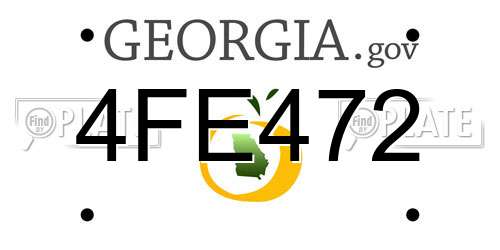 4FE472 Georgia License Plate