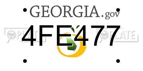 4FE477 Georgia License Plate