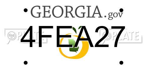 4FEA27 Georgia License Plate