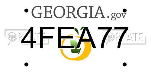 4FEA77 Georgia License Plate