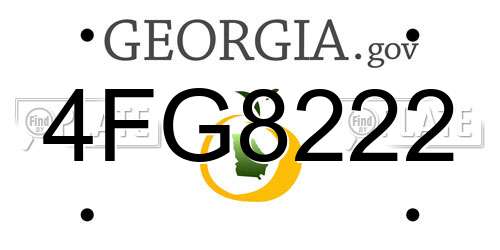 4FG8222 Georgia License Plate