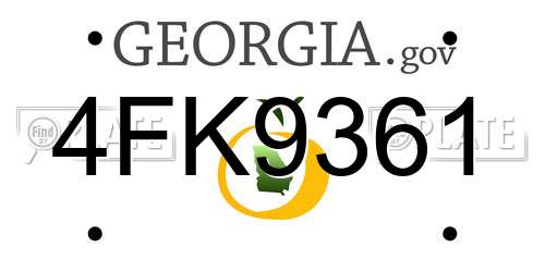 4FK9361 Georgia License Plate