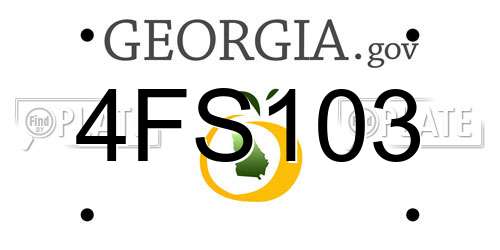 4FS103 Georgia License Plate